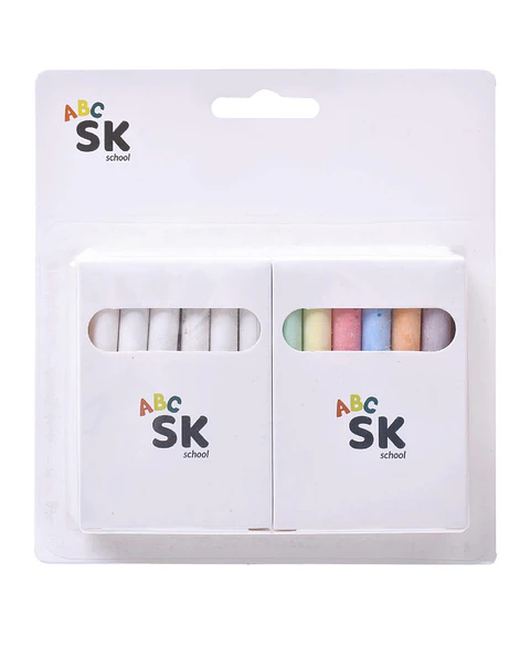 Pack 12 giz branco + 12 giz cores - Por reserva
