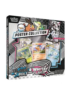 POKEMON SCARLET & VIOLET 10.5 COLECCION CON POSTER FULGOR NEGRO Y LLAMA BLANCA