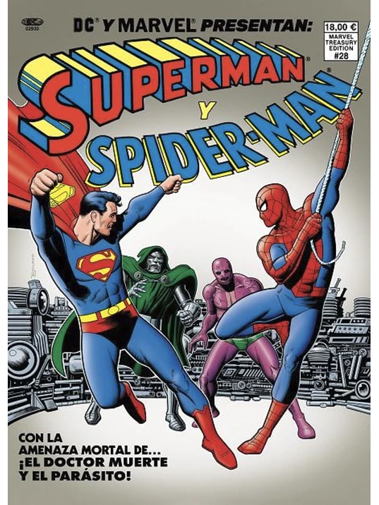 SUPERMAN Y SPIDERMAN (PORTADA DE BRIAN BOLLAND) DC-MARVEL TREASURY EDITION 1