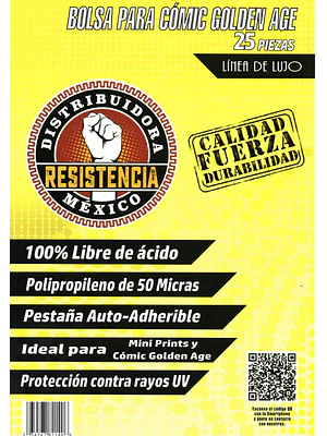 BOLSA PARA COMIC GOLDEN AGE 25 PIEZAS LINEA DE LUJO