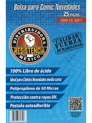BOLSA PARA COMIC NOVEDADES 25 PIEZAS LINEA DE LUJO