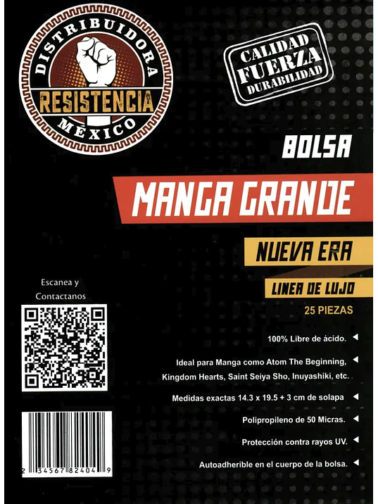 BOLSA PARA MANGA GRANDE - 25 PIEZAS. LUJO NUEVA ERA 1