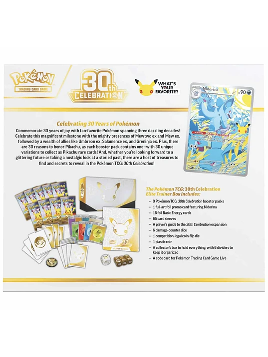 POKEMON TCG: 30TH CELEBRATION ELITE TRAINER BOX - INGLÉS 2
