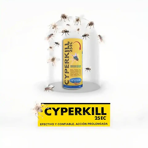 Insecticida para Moscas y Cucarachas | Cyperkill 25 EC 50 cc