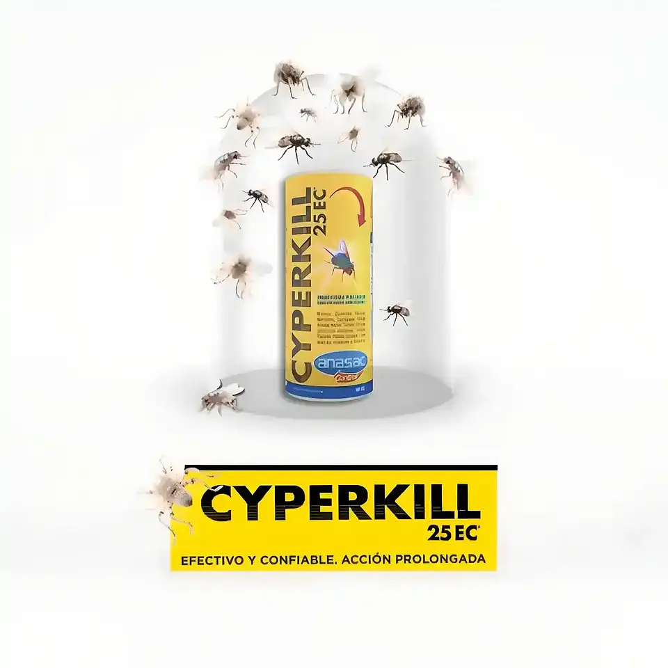Insecticida para Moscas y Cucarachas | Cyperkill 25 EC 50 cc 2