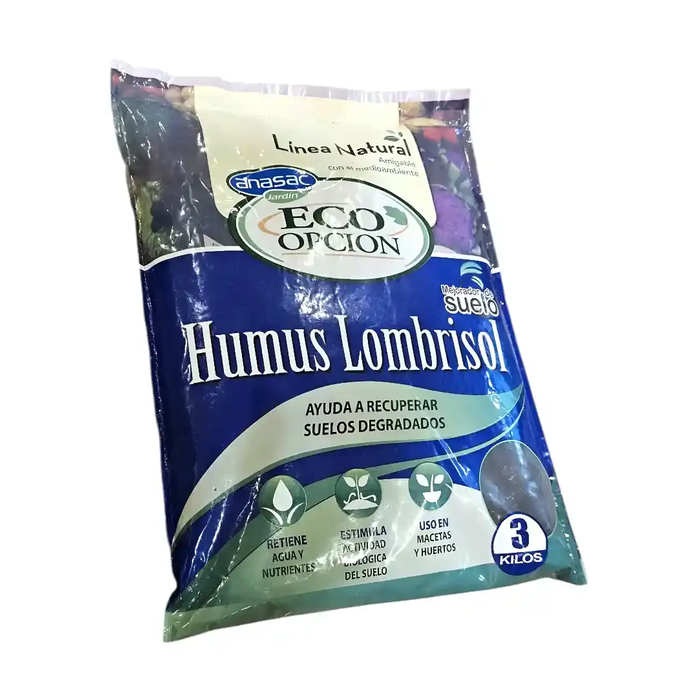 Humus Lombrisol 3kg Anasac | Fertilizante orgánico natural 5