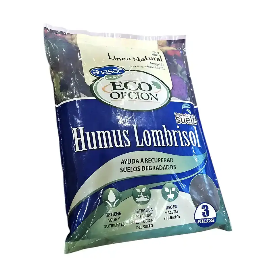 Humus Lombrisol 3kg Anasac | Fertilizante orgánico natural 5