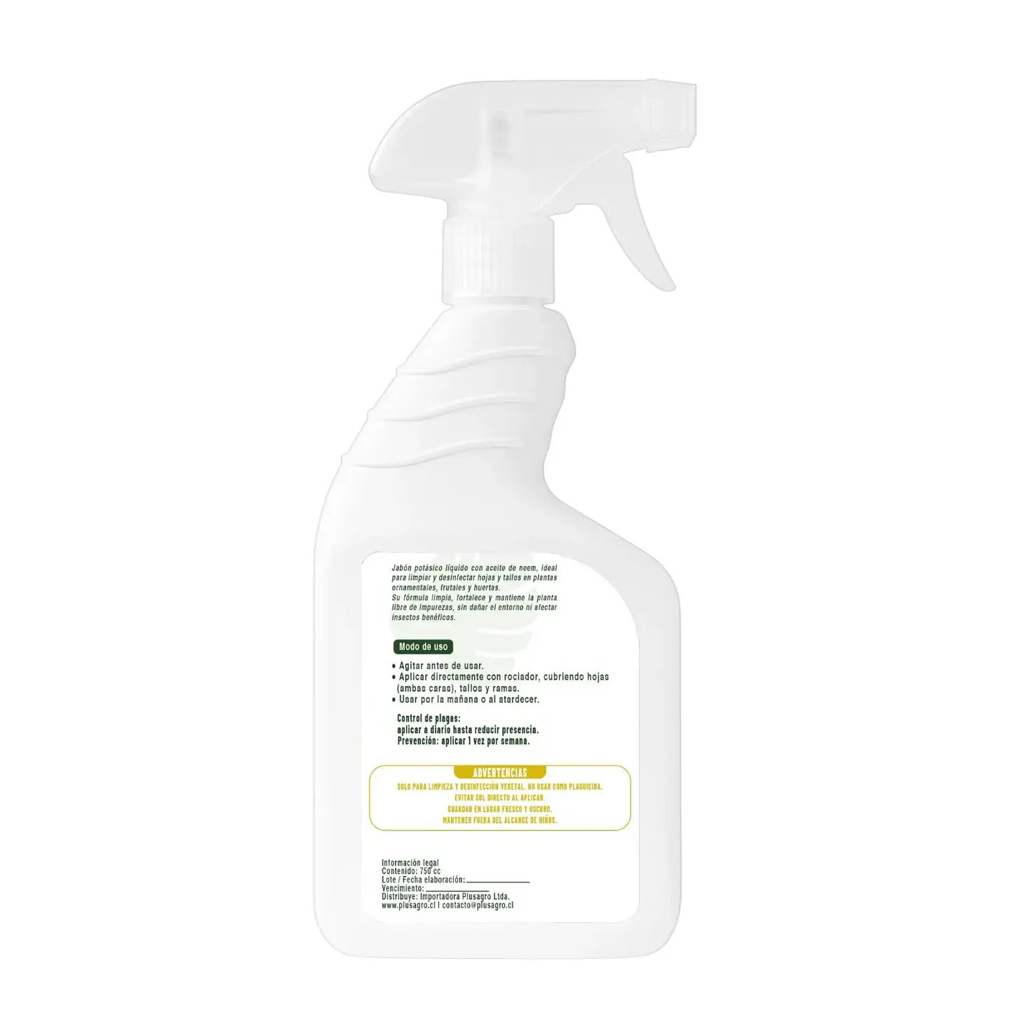Jabón Potásico con Aceite de Neem 750 cc Plusagro 9