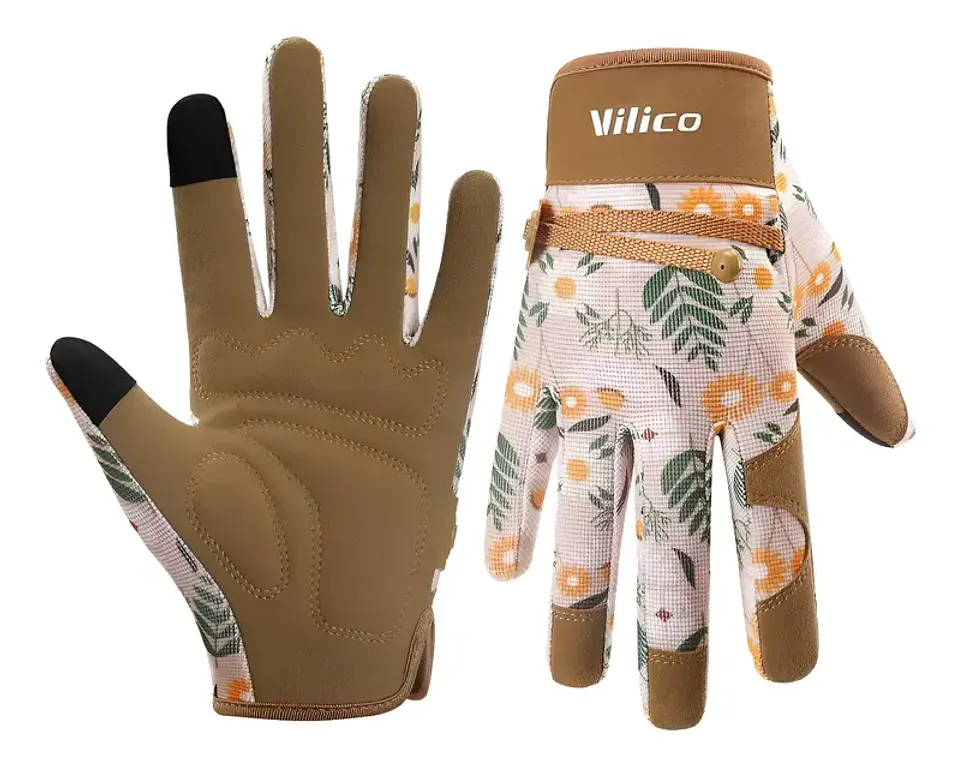 Guantes Jardinería Mujer Cuero | Florales y Resistentes 1