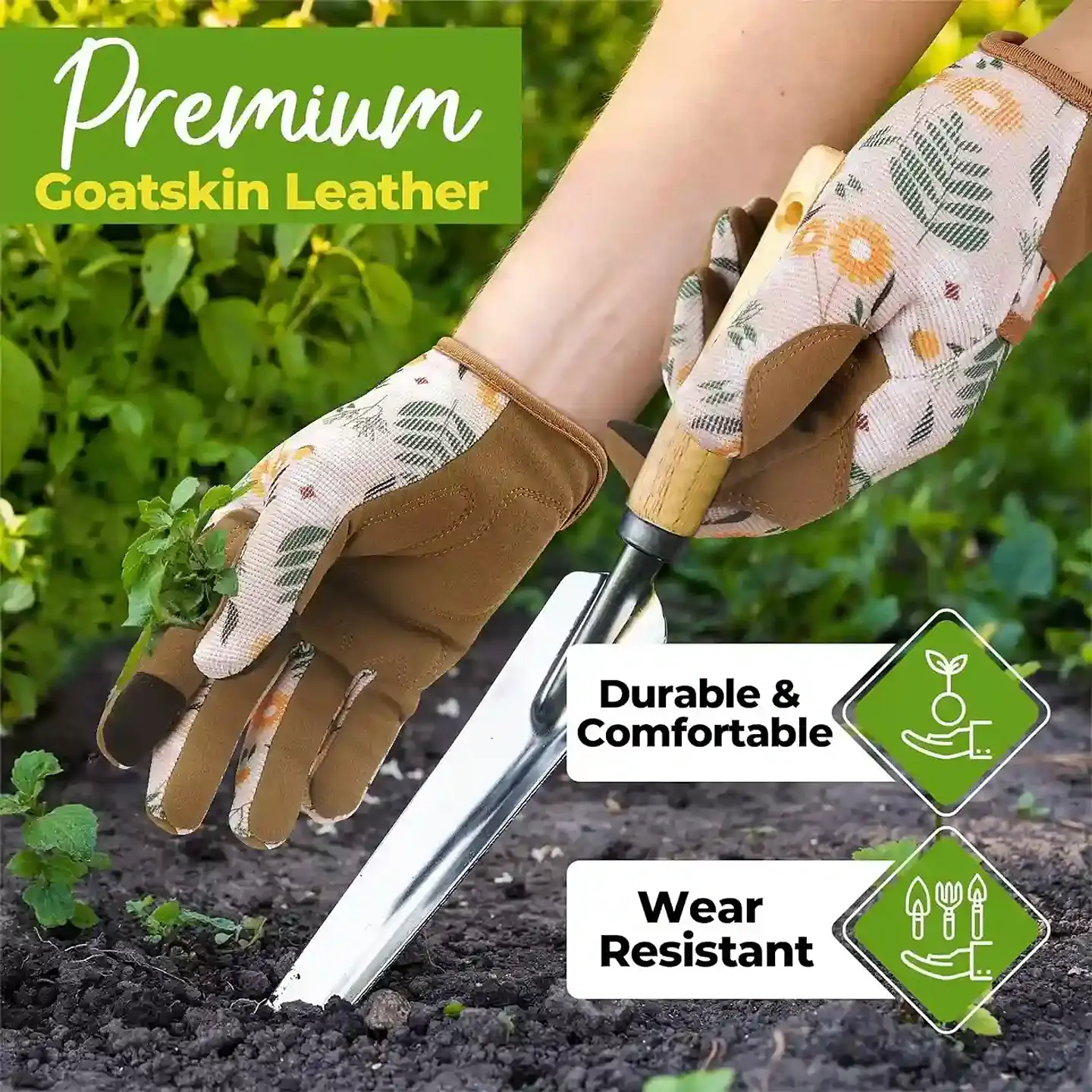Guantes Jardinería Mujer Cuero | Florales y Resistentes 5