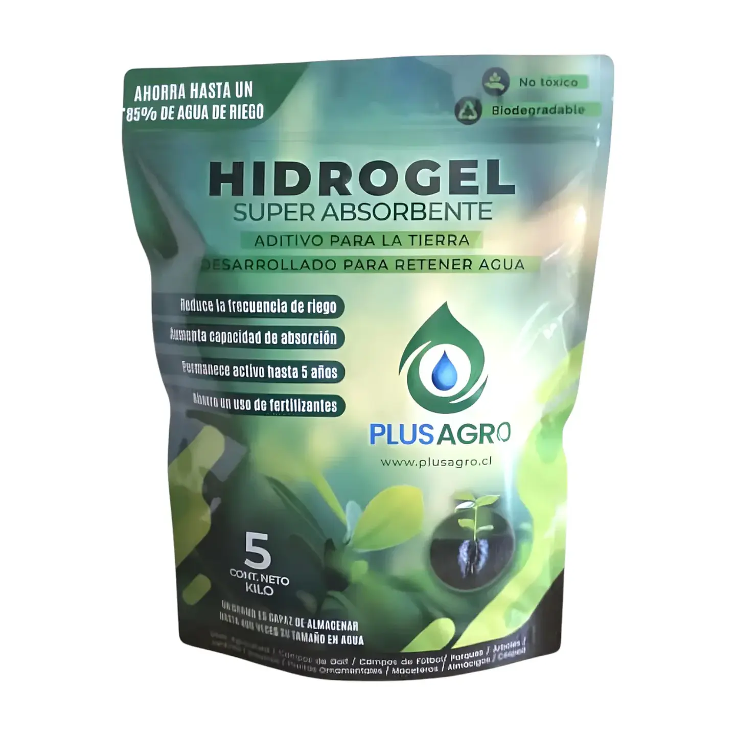 Hidrogel Plusagro 5 Kg | Ahorra Hasta 85% de Agua de Riego 1