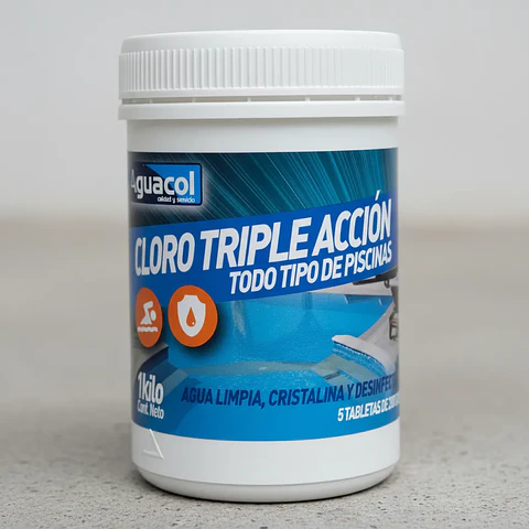 Cloro Tabletas Aguacol 1 Kg | Triple Acción para Piscinas