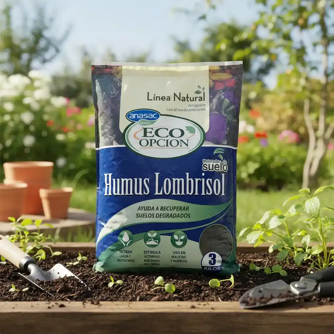Humus Lombrisol 3kg Anasac | Fertilizante orgánico natural 4