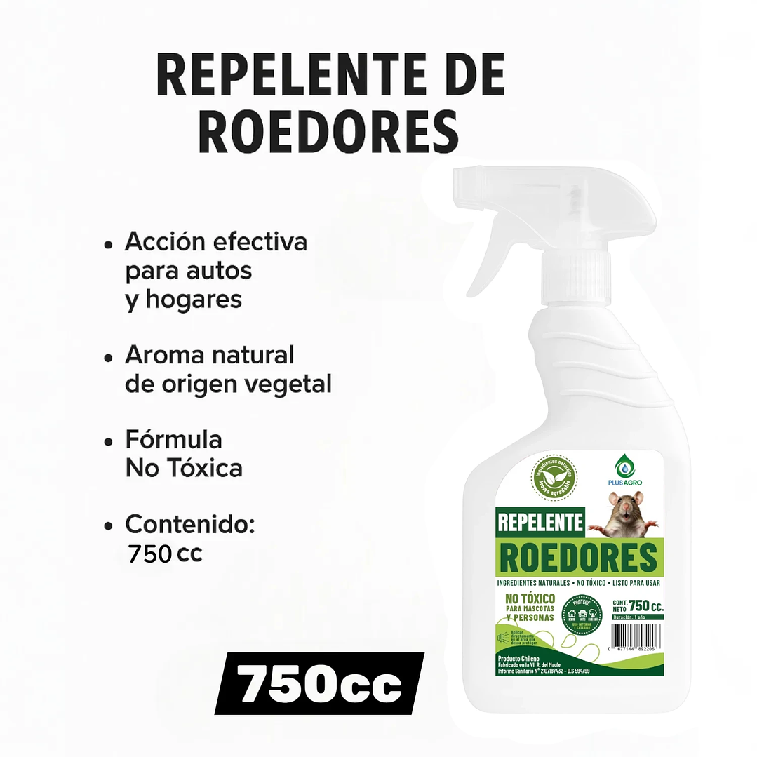 Repelente Roedores 750 cc | Protege Hogar y Vehículos 4