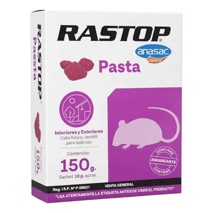 Raticida Rastop Pasta 150 g Anasac | Control de Ratas y Ratones 4