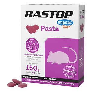 Raticida Rastop Pasta 150 g Anasac | Control de Ratas y Ratones