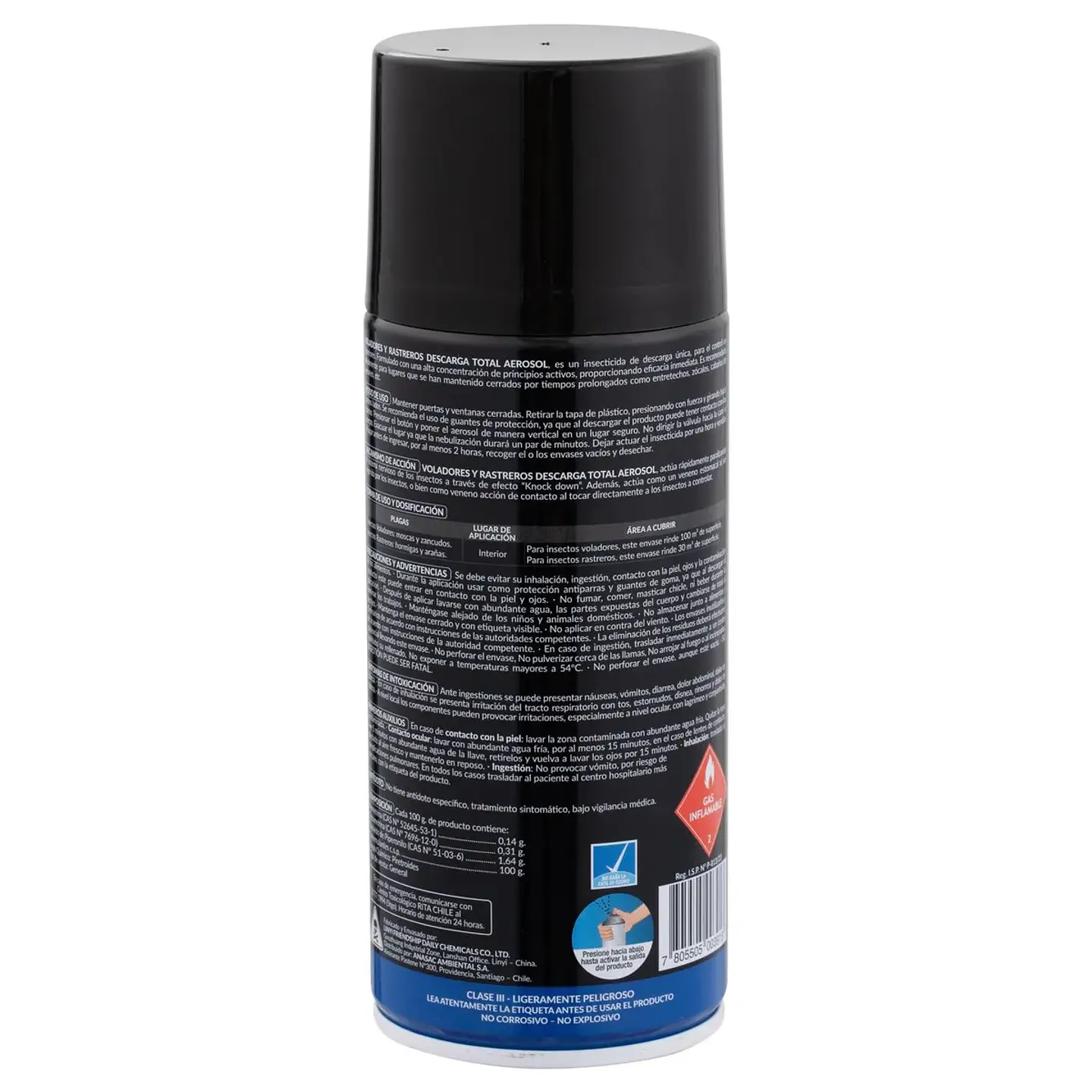 Fumigador Insecticida 150 cc | Zecto Descarga Total Anasac 5