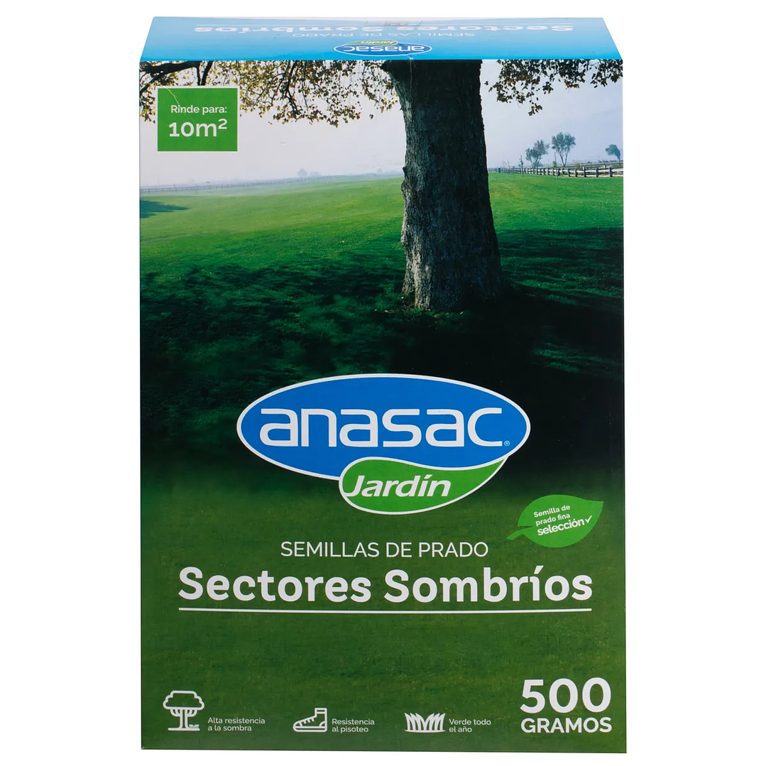 Semillas de Pasto Sombra 500 g Anasac | Césped para Baja Luz 1