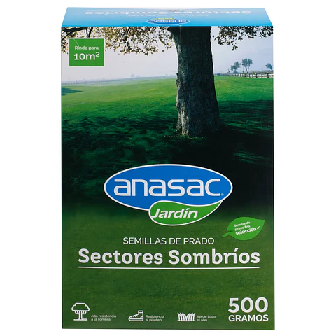 Semillas de Pasto Sombra 500 g Anasac | Césped para Baja Luz