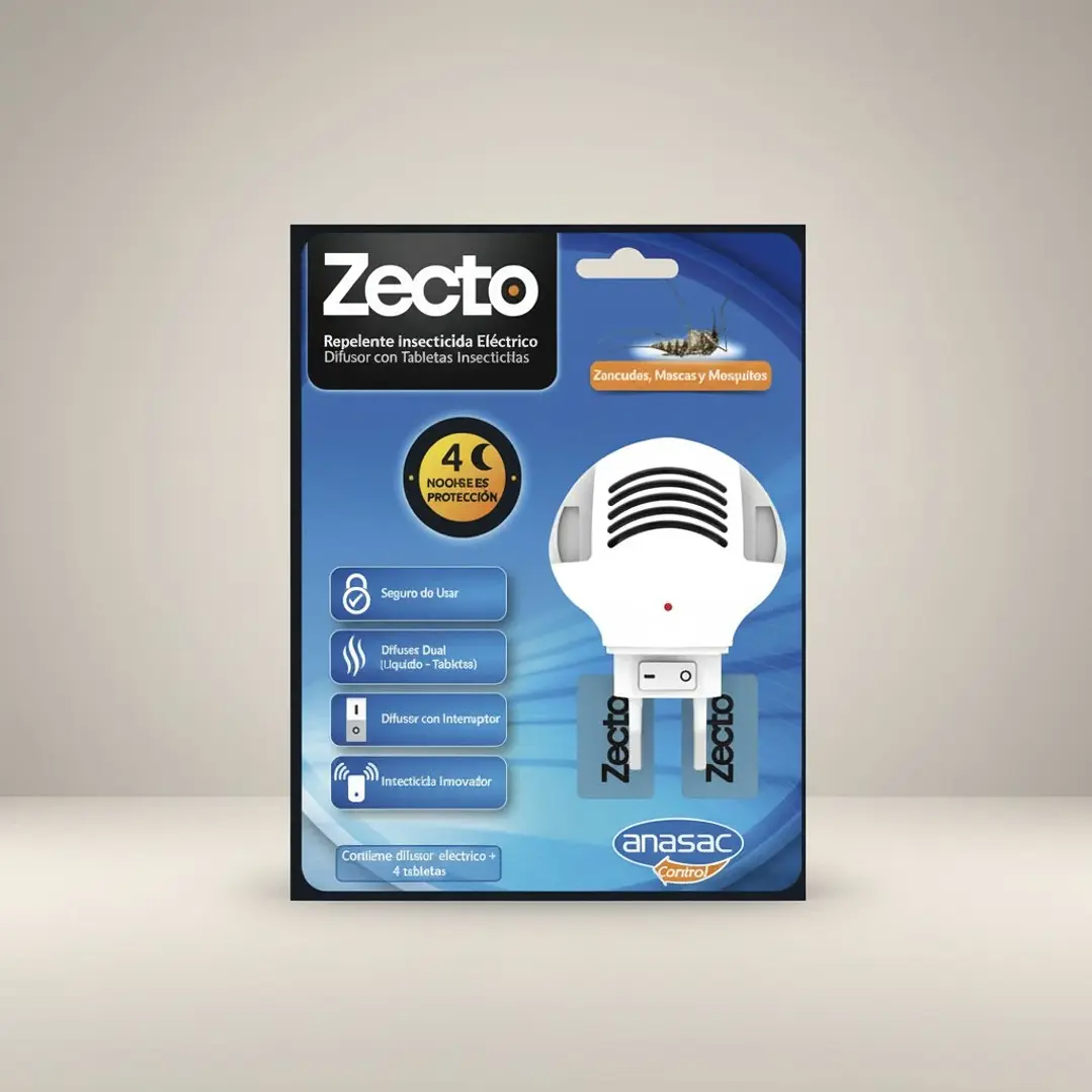 Zecto Difusor Eléctrico + 4 Tabletas Anasac | Control Mosquitos 3