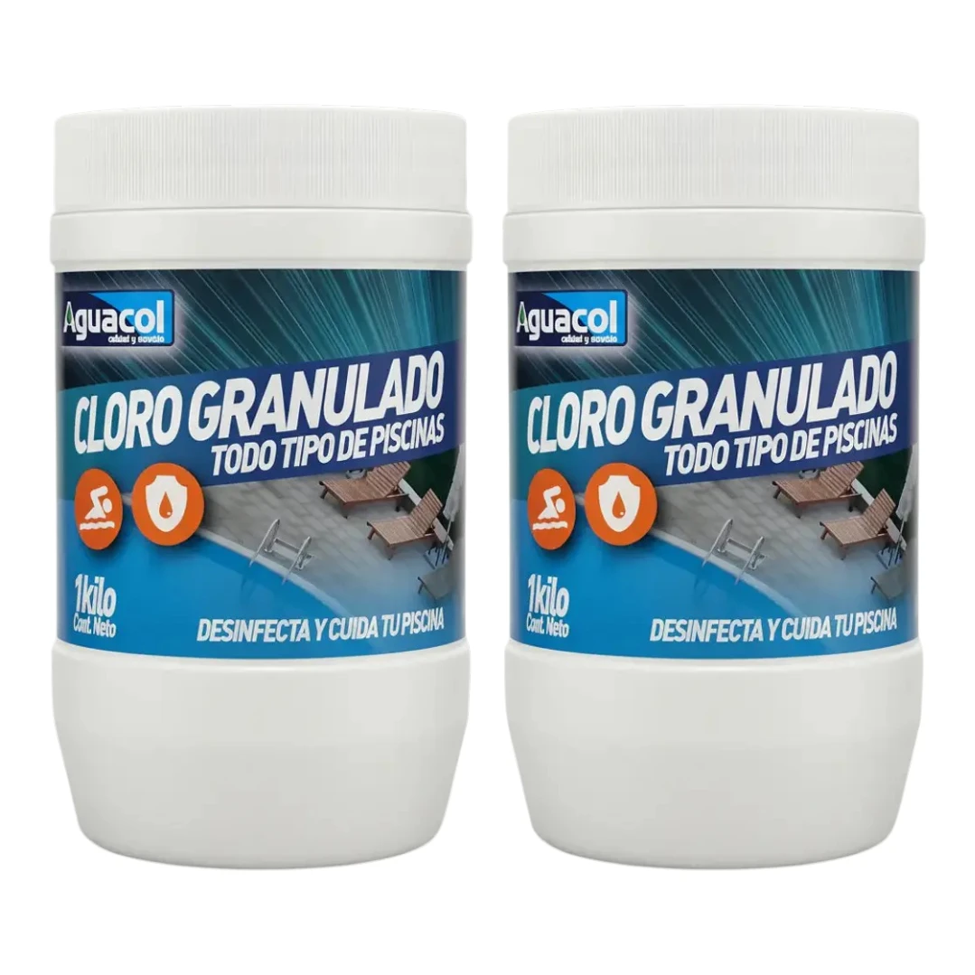 Pack 2 Cloro Granulado 1 Kg | Aguacol Acción Rápida