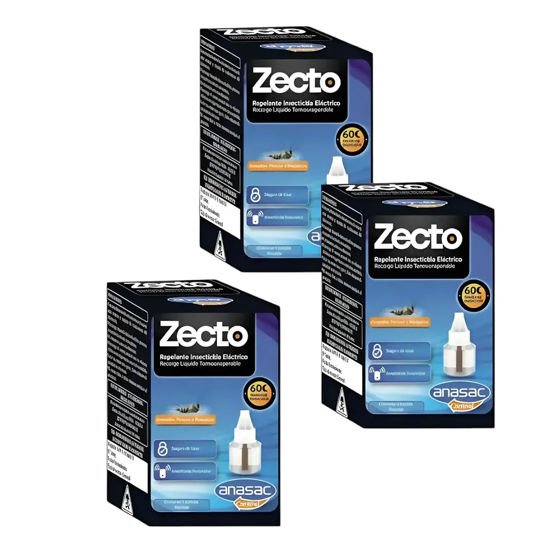 Pack 3 Recarga Zecto Líquido | Mosquitos y Moscas 1