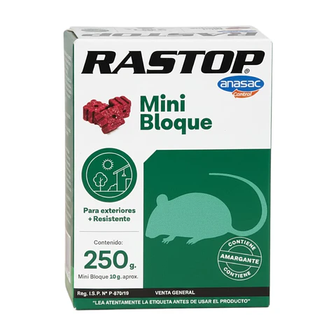Rastop Mini Bloque 250 g Anasac | Rodenticida para Ratas y Ratones
