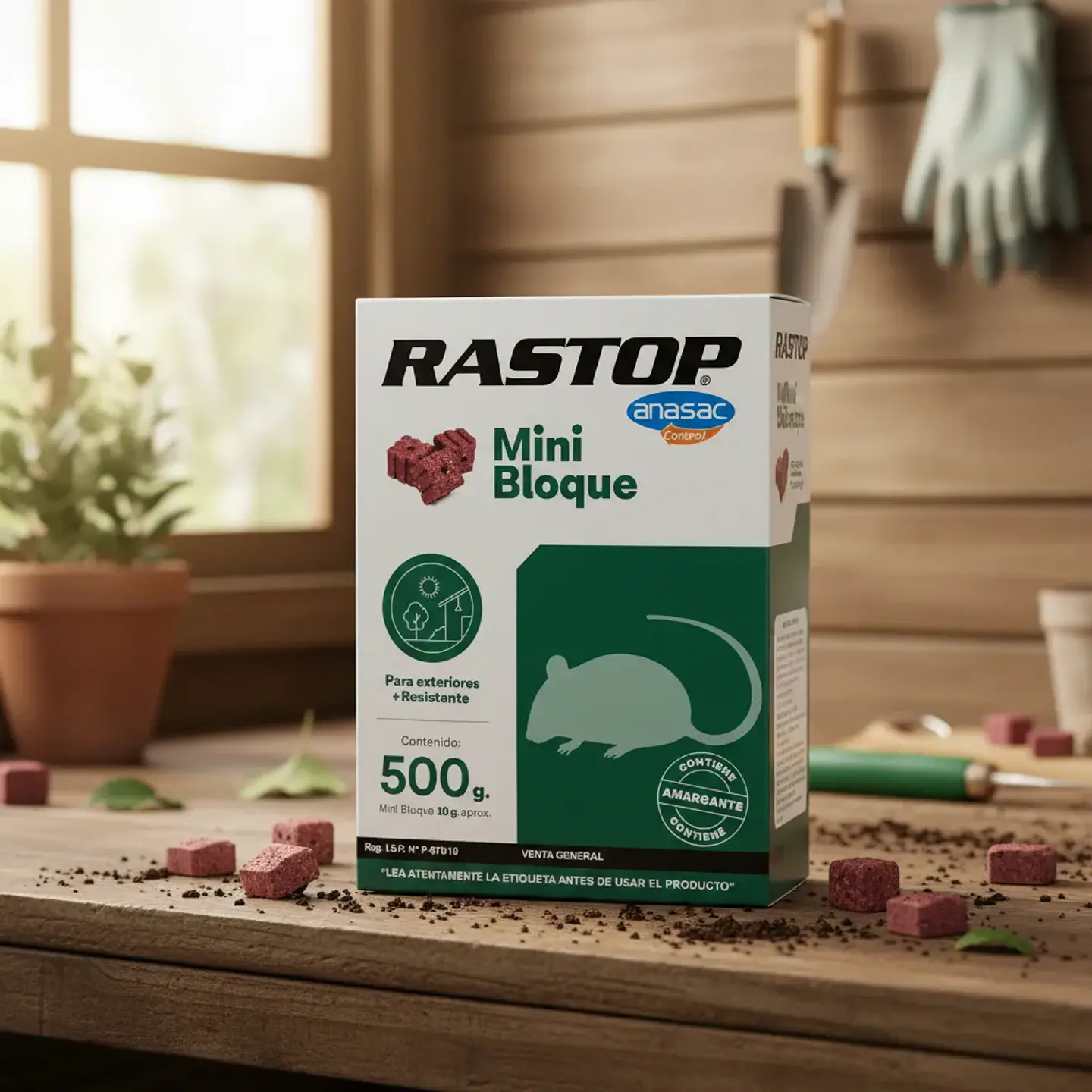 Rastop Mini Bloque 500 g Anasac | Rodenticida para Ratas y Ratones 2