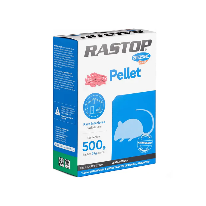 Veneno para Ratas y Ratones Pellet 500 g | Rastop Anasac 1