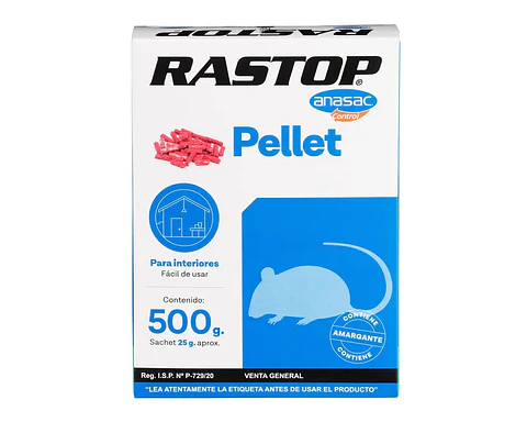 Rastop Pellet 500 g Anasac | Rodenticida para Ratas y Ratones