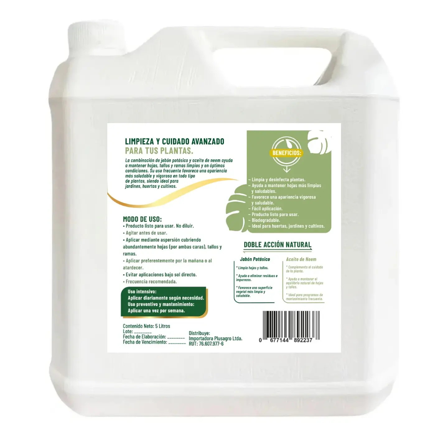 Jabón Potásico con Aceite de Neem 5 Litros | Plusagro 8