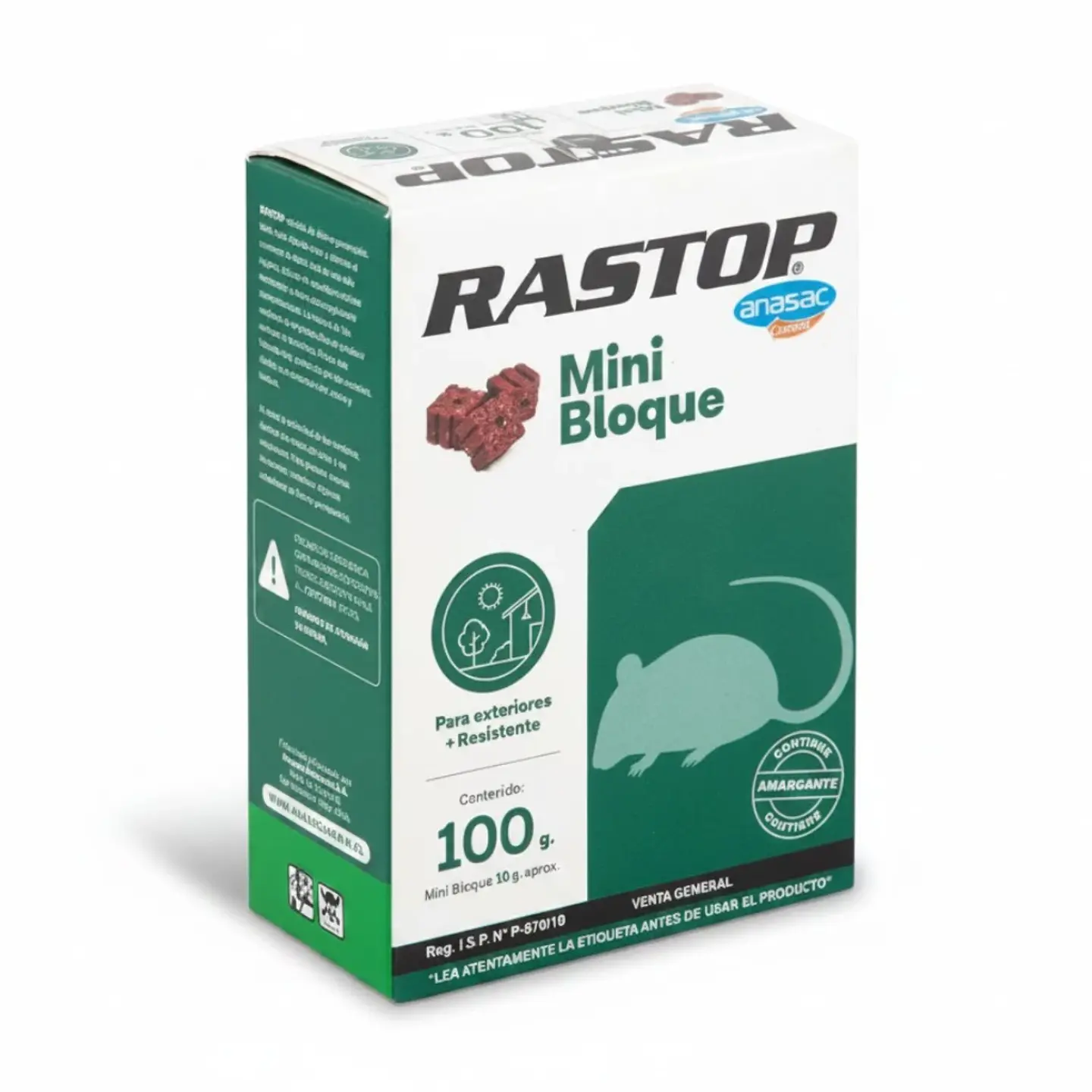 Rastop Mini Bloque 100 g Anasac | Rodenticida para Ratas y Ratones 1