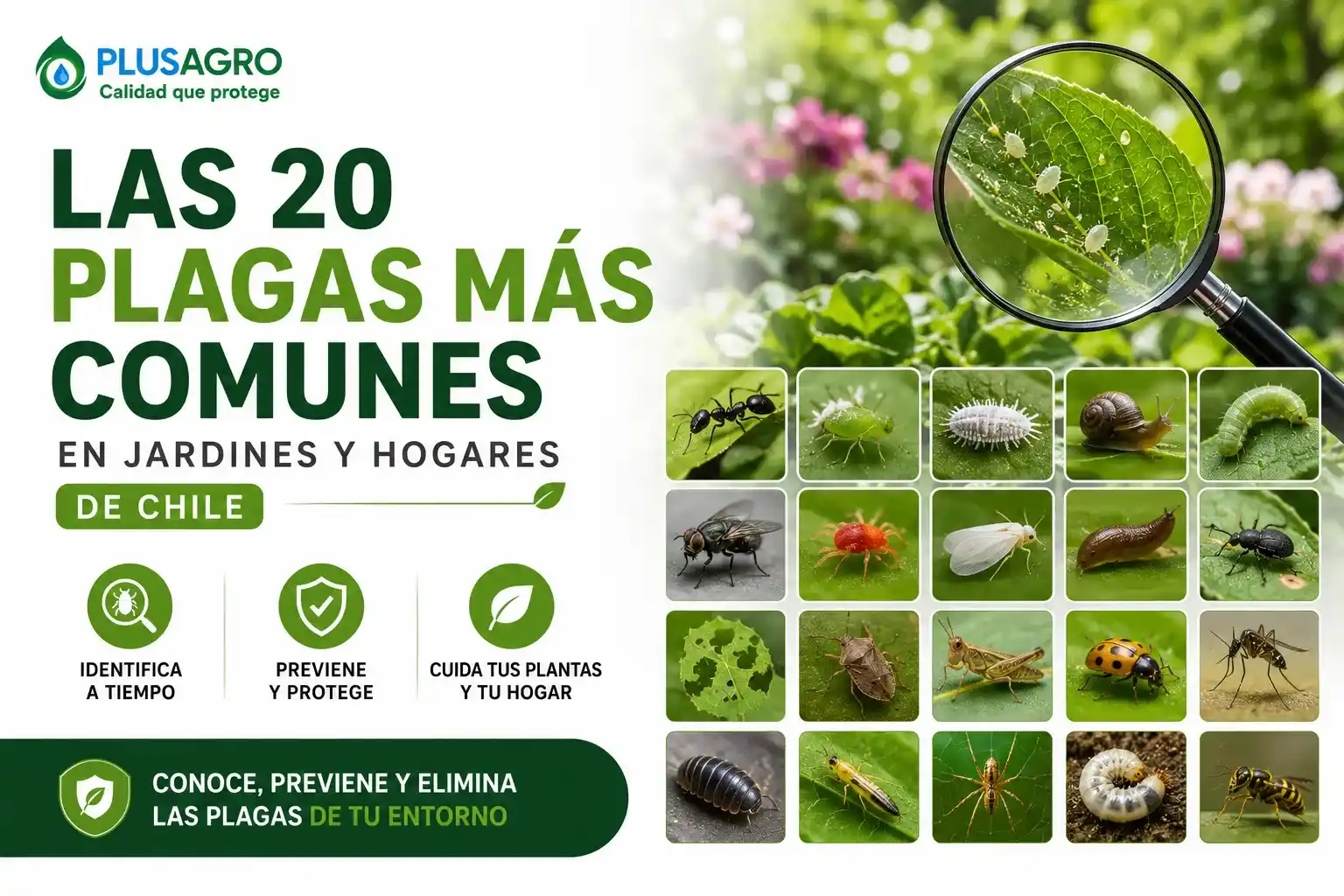 Las 20 plagas más comunes en jardines y hogares de Chile