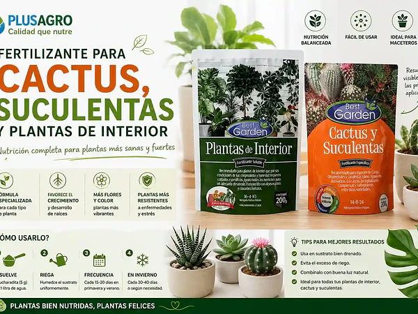 Fertilizante para cactus, suculentas y plantas de interior