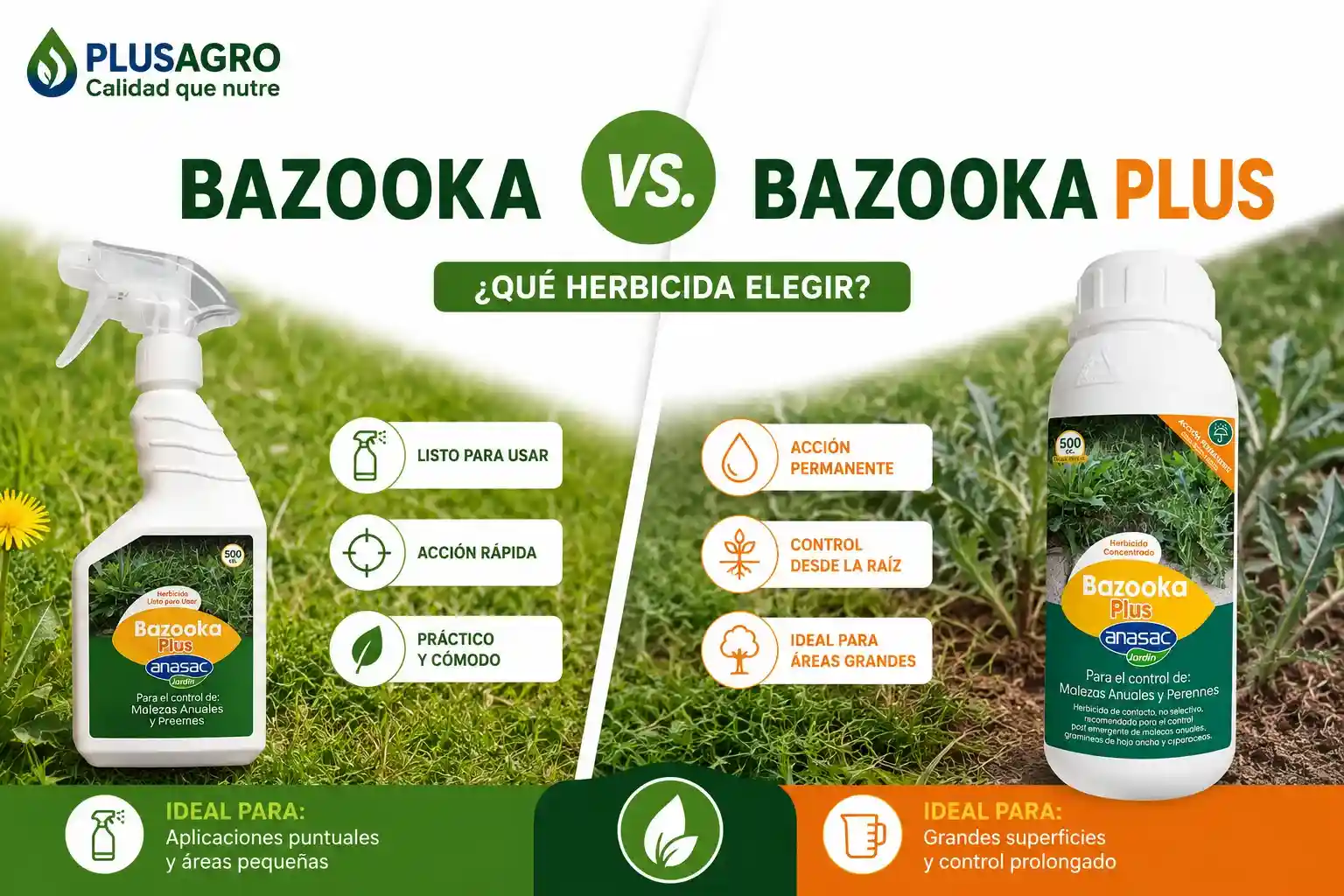 Bazooka vs. Bazooka Plus: qué herbicida elegir