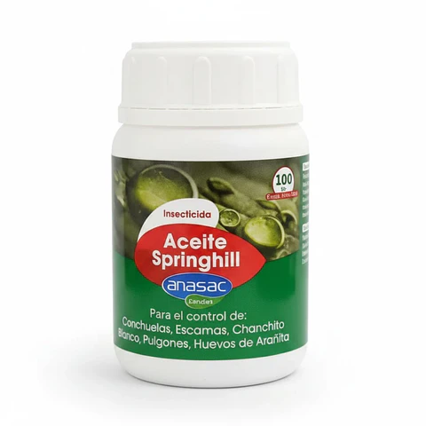 Aceite Springhill Insecticida 100 cc | Control de Conchuelas y Arañitas