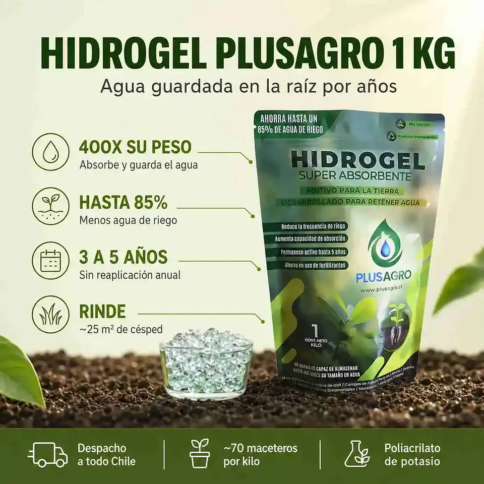 Hidrogel Plusagro 1 Kg | Ahorra Hasta 85% de Agua 4