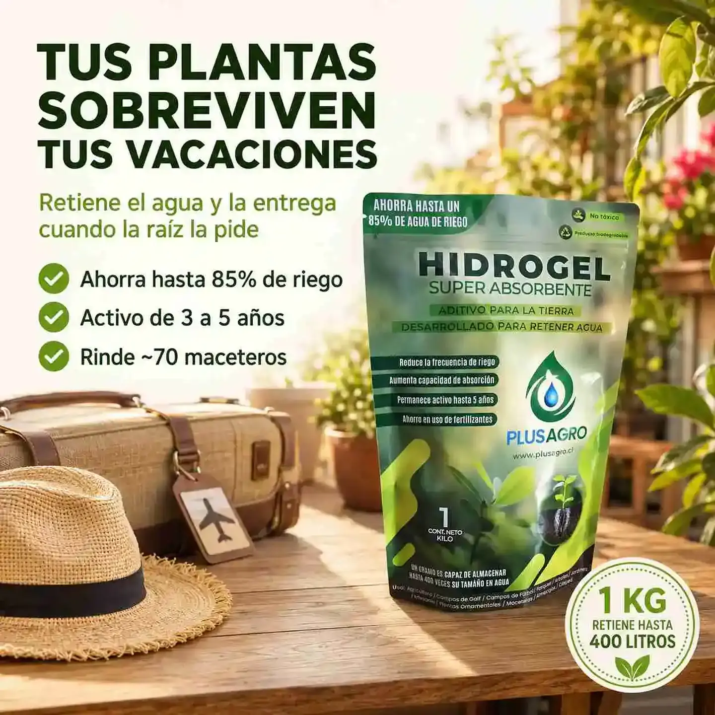 Hidrogel Plusagro 1 Kg | Ahorra Hasta 85% de Agua 3
