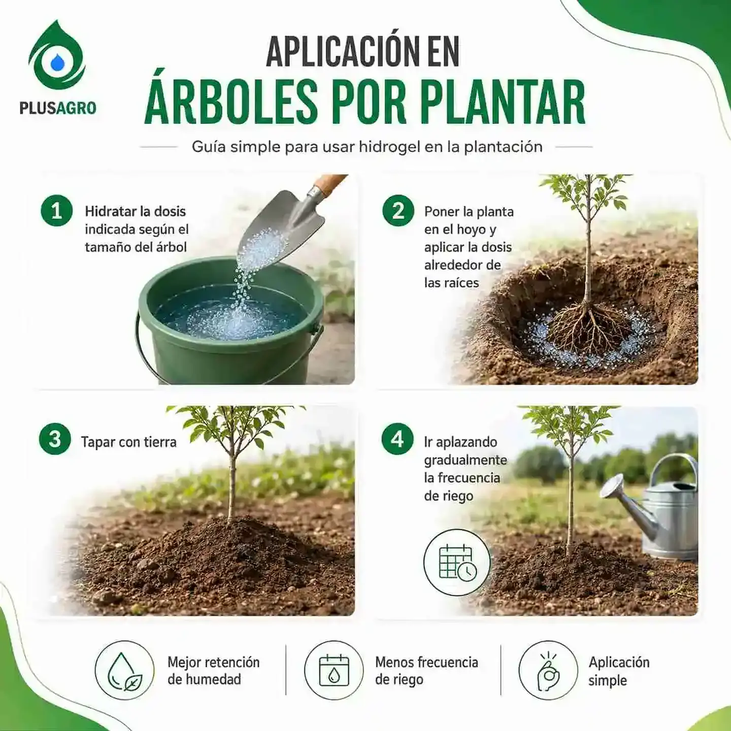 Hidrogel Plusagro 5 Kg | Ahorra Hasta 85% de Agua de Riego 6