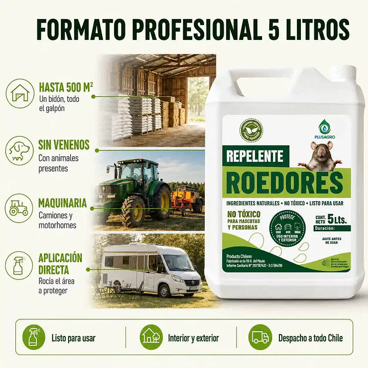 Repelente para Ratones y Ratas 5 Litros | Plusagro Hasta 500 m² 2