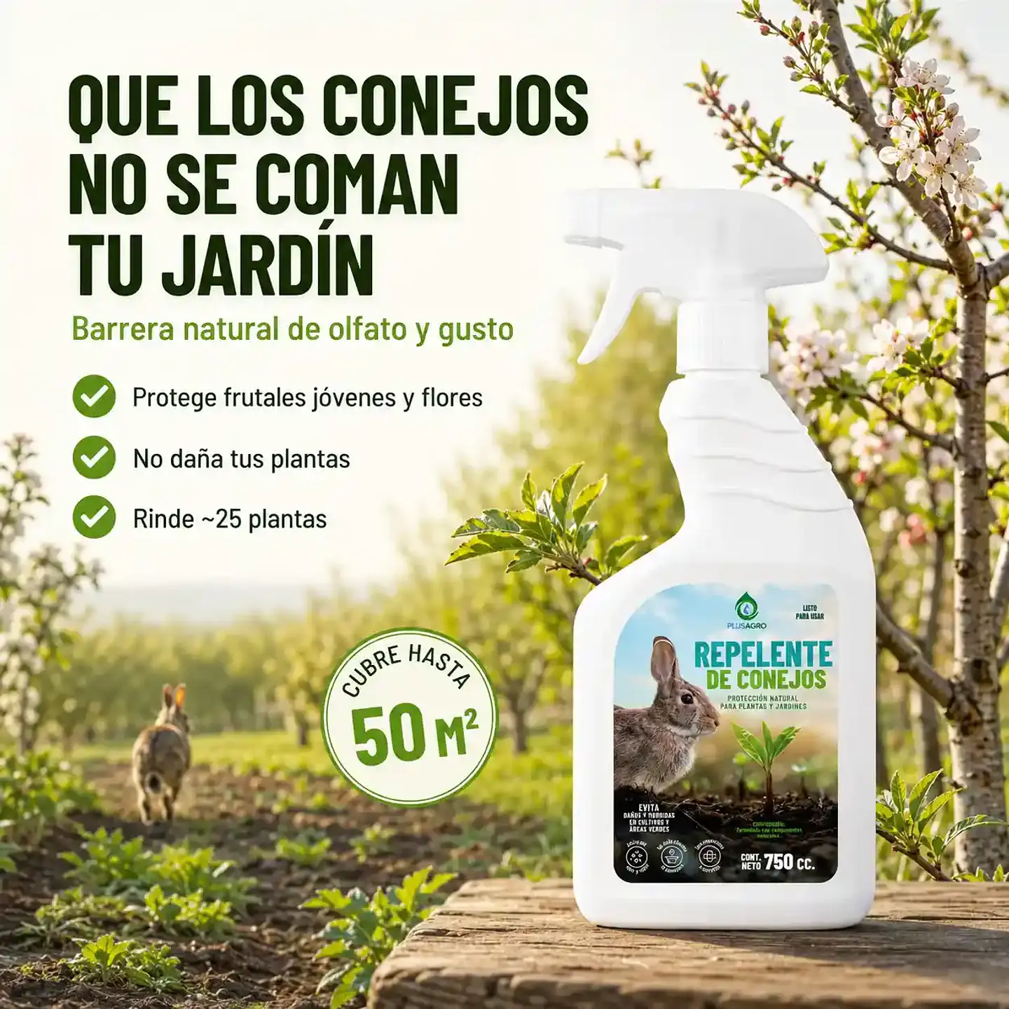 Repelente para Conejos 750 cc | Protege Jardines y Huertos 2