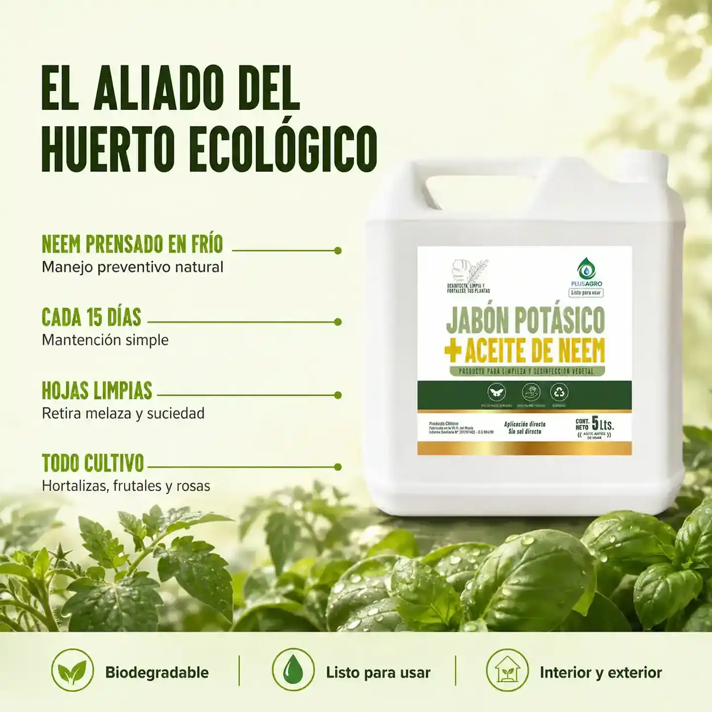 Jabón Potásico con Aceite de Neem 5 Litros | Plusagro 3