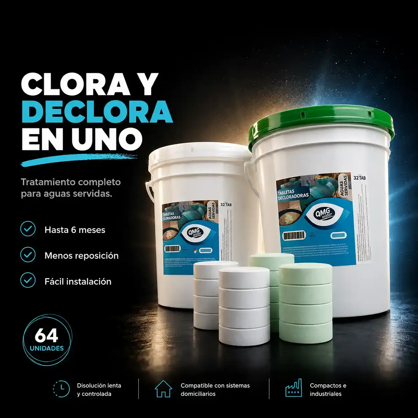 Kit Tabletas Cloradoras y Decloradoras 64 Unidades | 6 Meses 3