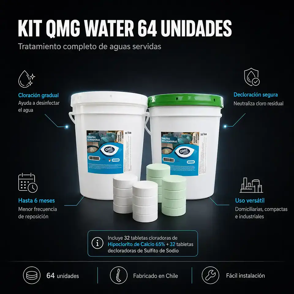 Kit Tabletas Cloradoras y Decloradoras 64 Unidades | 6 Meses 2
