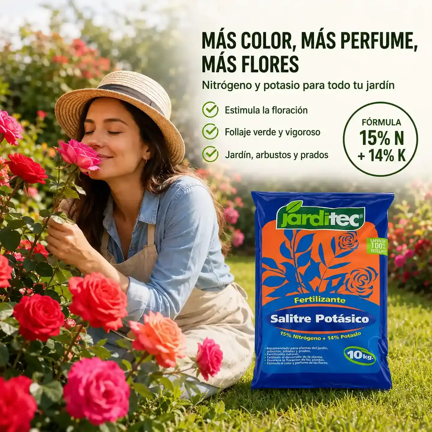 Salitre Potásico 15-0-14 Jarditec 10 Kg | Fertilizante Granulado para Jardín y Prados 2