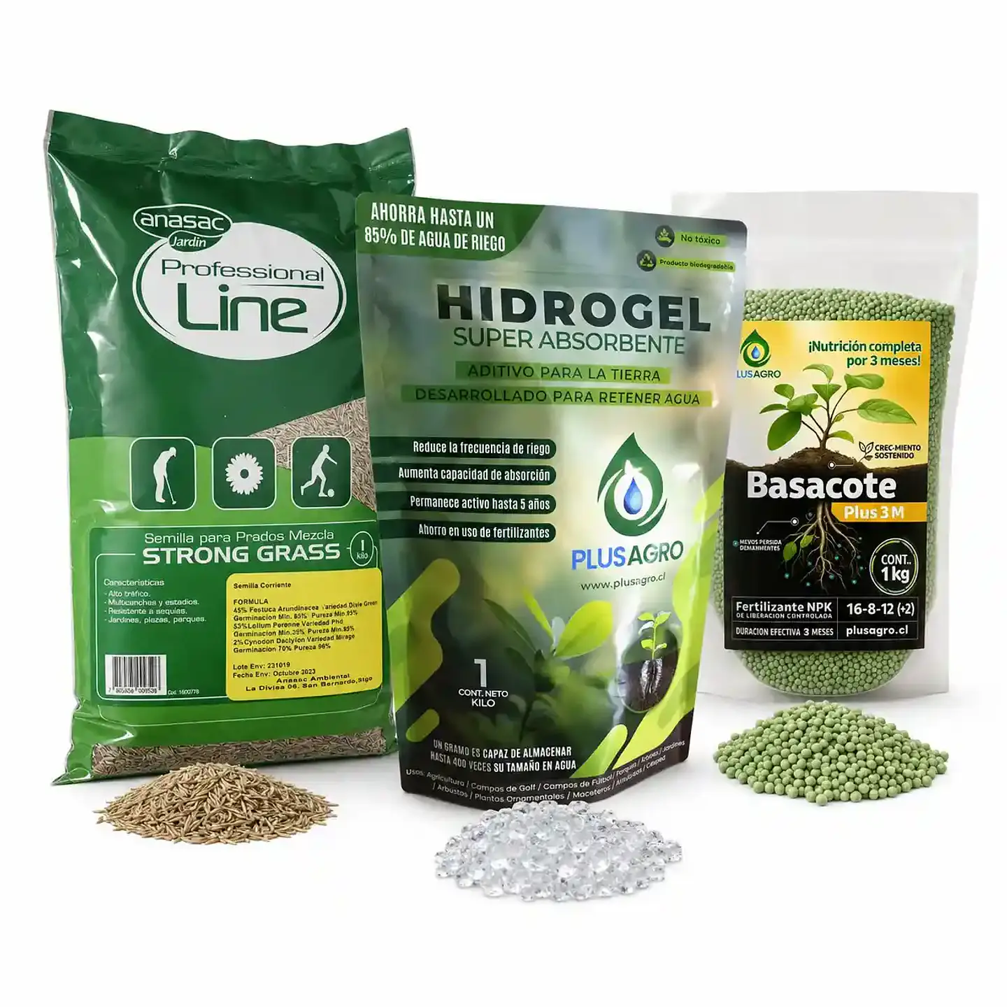 Kit Césped Nuevo de Primavera | Semilla Strong Grass + Basacote + Hidrogel 1