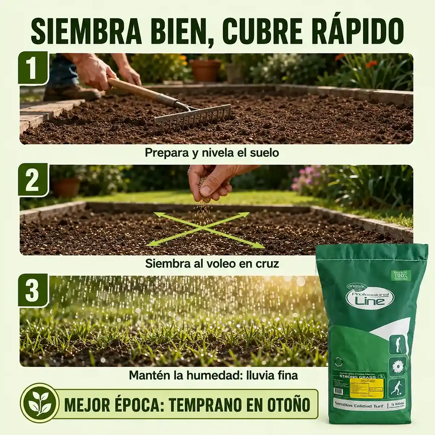 Semilla de Pasto Strong Grass 5 Kg Anasac | Alto Tráfico  4