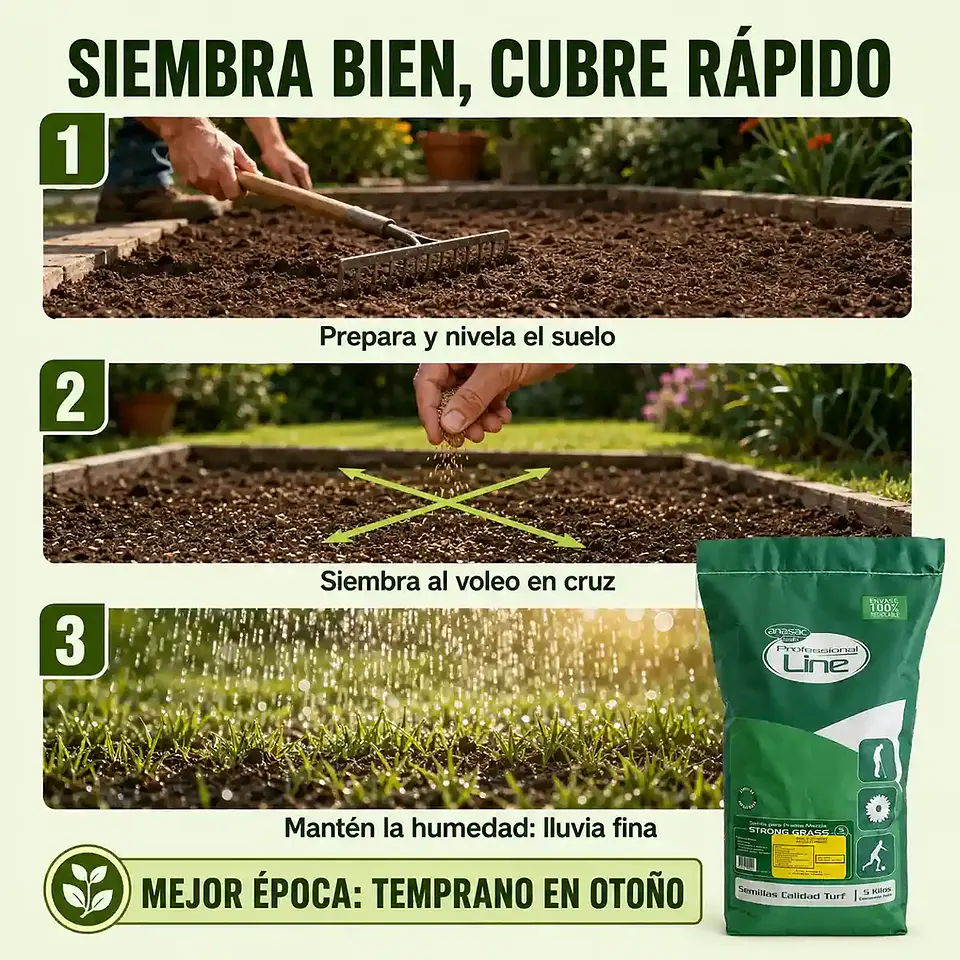 Semilla de Pasto Strong Grass 5 Kg Anasac | Alto Tráfico  4