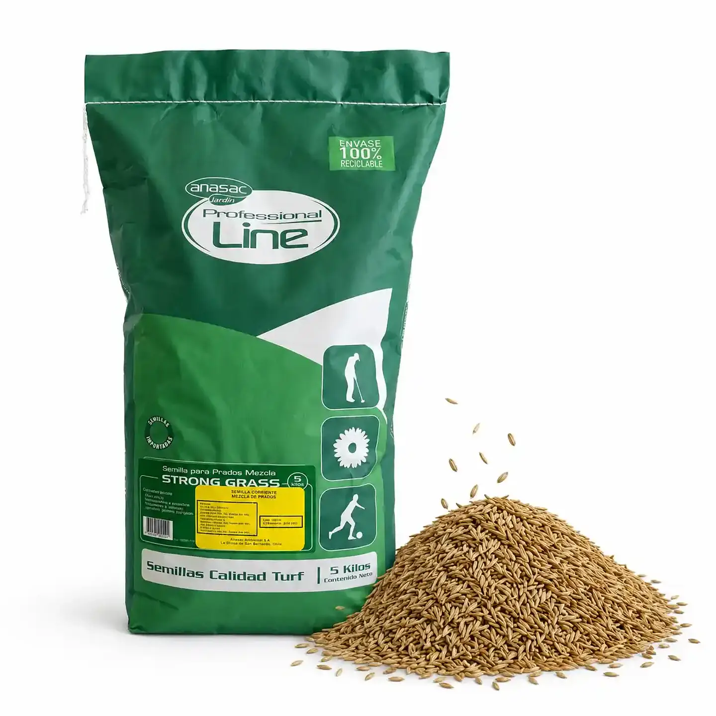 Semilla de Pasto Strong Grass 5 Kg Anasac | Alto Tráfico  1