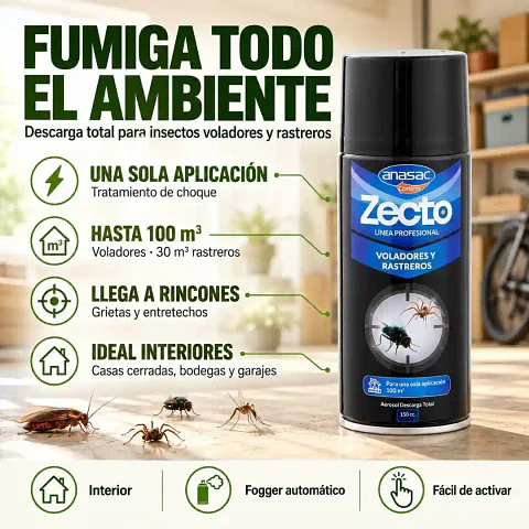 Fumigador Insecticida 150 cc | Zecto Descarga Total Anasac
